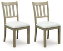 Calmoro - Off White / Gray - Dining Upholstered Side Chair (Set of 2)
