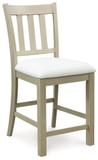 Calmoro - Off White / Gray - Upholstered Barstool (Set of 2)