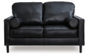 Bryceview - Onyx - Loveseat - Leather Match