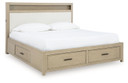 Calmoro - Gray - Queen Bookcase Bed