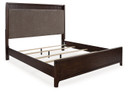 Korestone - Dark Brown - Queen Upholstered Panel Bed