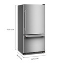 Kitchenaid® 22 Cu. Ft. 33-Inch Standard-Depth Bottom Mount Refrigerator with Right Door Swing KRBR133SPS