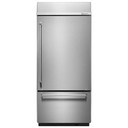 Kitchenaid® 20.9 Cu. Ft. 36" Width Built-In Stainless Bottom Mount Refrigerator with Platinum Interior Design KBBR306ESS