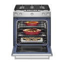 Kitchenaid® 30-Inch 5 Burner Front Control Gas Convection Range with Baking Drawer KSGB900ESS