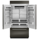 Kitchenaid® 24.2 Cu. Ft. 42" Width Built-In Stainless French Door Refrigerator with Platinum Interior Design KBFN502EBS
