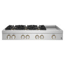 Jennair® 48" RISE™ Gas Professional-Style Rangetop with Chrome-Infused Griddle JGCP548HL