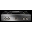 Jennair® 36" RISE™ Gas Professional-Style Rangetop with Chrome-Infused Griddle JGCP536HL