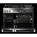Jennair® 48" RISE™ Gas Professional-Style Range with Chrome-Infused Griddle and Infrared Grill JGRP748HL
