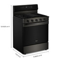 Whirlpool® 30-inch Smart Gas Range with Air Cooking Technology, Steam/Self Cleaning, Rapid Preheat 5.3 CuFt Capacity WFGS7530RV