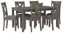 Caitbrook - Gray - Rect Drm Table Set (Set of 7)