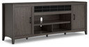 Montillan - Grayish Brown - XL TV Stand With Fireplace Option