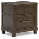 Hillcott - Dark Brown - Two Drawer Night Stand