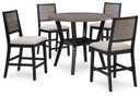Corloda - Black / Gray - Round Counter Table Set (Set of 5)