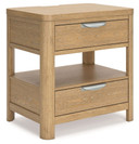 Rencott - Light Brown - Two Drawer Night Stand