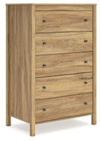 Bermacy - Light Brown - Five Drawer Chest