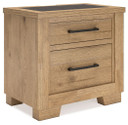 Galliden - Light Brown - Two Drawer Night Stand