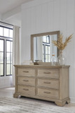 Vallardia - Light Grayish Brown - Dresser And Mirror