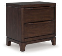 Korestone - Dark Brown - Two Drawer Night Stand
