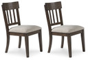 Veramond - Gray / Dark Brown - Dining Upholstered Slat Back Side Chair (Set of 2)