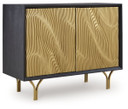 Tayner - Black / Gold Finish - Accent Cabinet