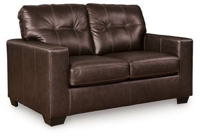Santorine - Dark Brown - Loveseat - Leather Match