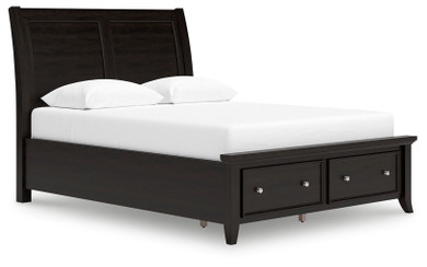 Bambori - Dark Brown - Queen Sleigh Storage Bed