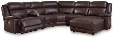 Vonkurt - Dark Brown - 6-Piece Power Reclining Sectional With Raf Power Reclining Back Chaise