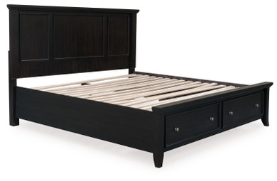 Bambori - Dark Brown - California King Panel Storage Bed