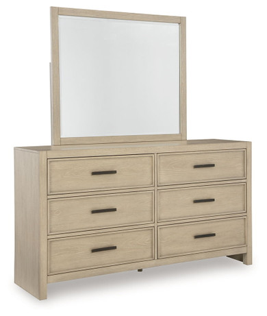 Calmoro - Gray - Dresser And Mirror