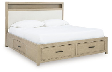 Calmoro - Gray - King Bookcase Bed