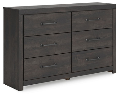 Delmorta - Dark Gray - Six Drawer Dresser