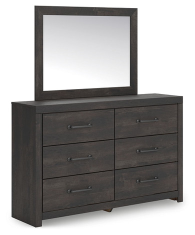 Delmorta - Dark Gray - Dresser And Mirror