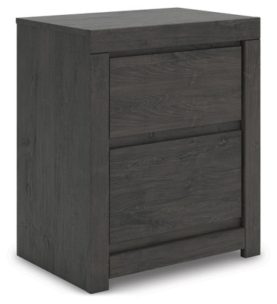 Parlayon - Charcoal - Two Drawer Night Stand