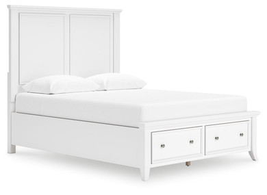 Trulani - White - Queen Panel Storage Bed