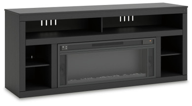 Cayberry - Black - 72" TV Stand With Electric Fireplace
