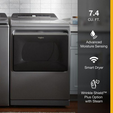 Whirlpool® 7.4 cu. ft. Top Load Gas Dryer with Advanced Moisture Sensing WGD8127LC