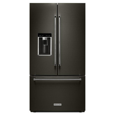 Kitchenaid® 23.8 cu. ft. 36" Counter-Depth French Door Platinum Interior Refrigerator with PrintShield™ Finish KRFC704FBS