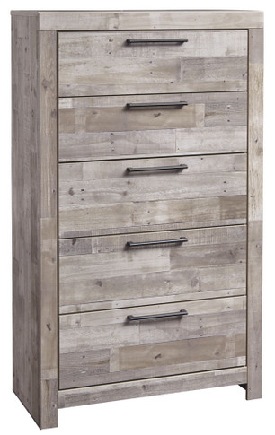 Effie - Whitewash - Five Drawer Chest