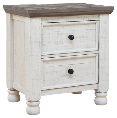 Havalance - White / Gray - Two Drawer Night Stand