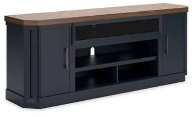 Landocken - Brown / Blue - XL TV Stand W/Fireplace Option