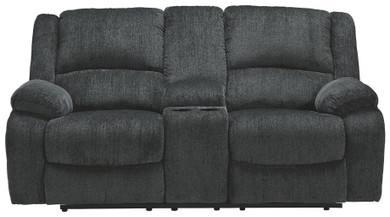 Draycoll - Slate - Dbl Reclining Loveseat W/Console - Fabric