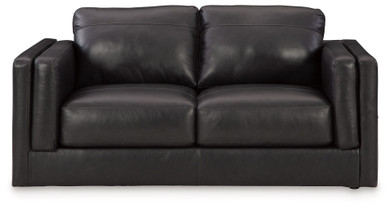 Amiata - Onyx - Loveseat - Leather Match