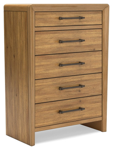 Takston - Light Brown - Five Drawer Chest