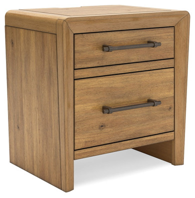 Takston - Light Brown - Two Drawer Night Stand