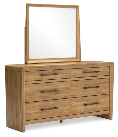 Takston - Light Brown - Dresser And Mirror
