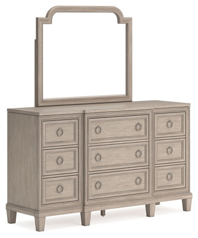 Jorlaina - Light Grayish Brown - Dresser And Mirror