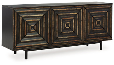 Fair Ridge - Distressed Black - Accent Cabinet