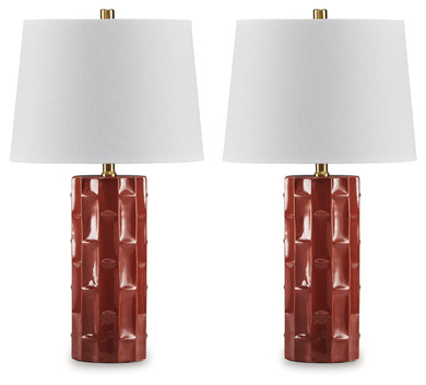 Jacemour - Burnt Umber - Ceramic Table Lamp (Set of 2)