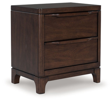 Korestone - Dark Brown - Two Drawer Night Stand