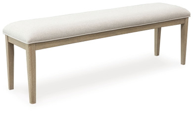 Vallardia - Light Grayish Brown - Large Upholstered Dining Room Bench